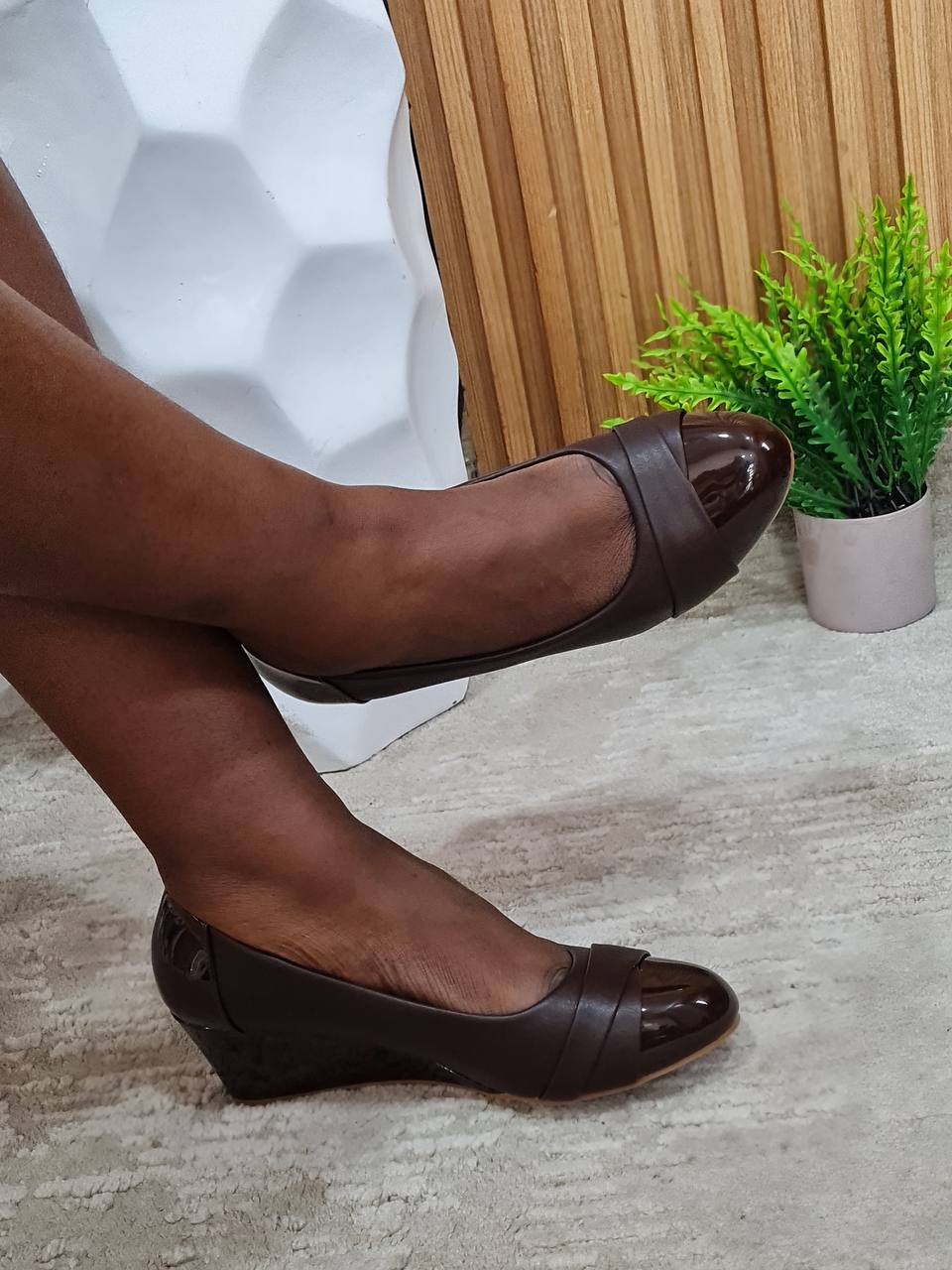 impo 3239-28 office wedge shoe - dark coffee
