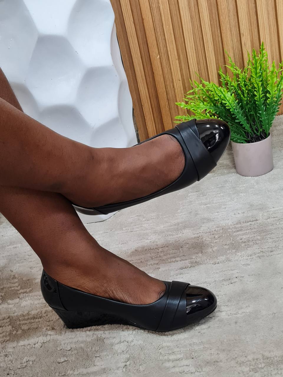 impo 3239-28 office wedge shoe - black
