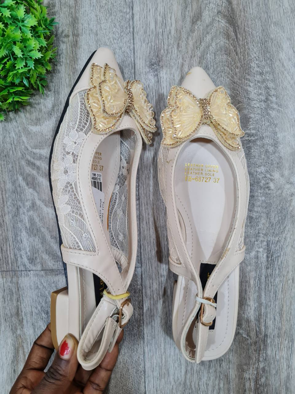 full lover low heel shoe with bow - nude