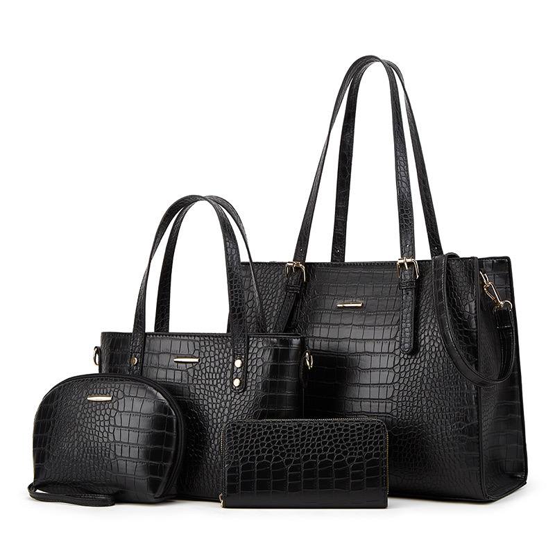 new croc 4 in 1 handbag - black