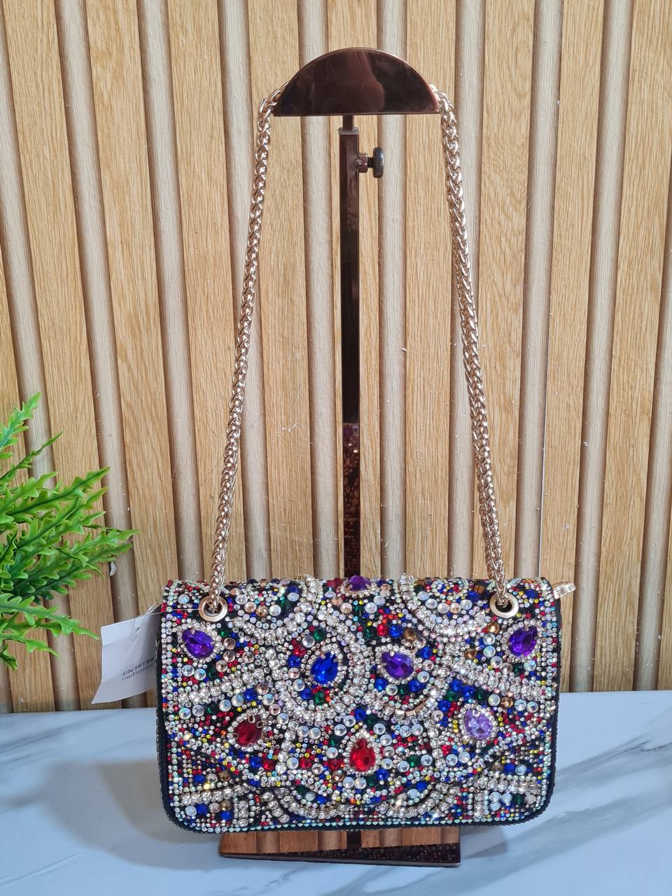 rhinestone party purse bn3918 - multicolor