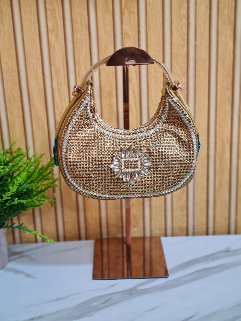 stoned party bag  htf1319 - gold
