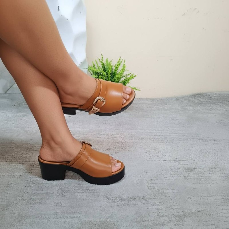 layki platform mule - brown