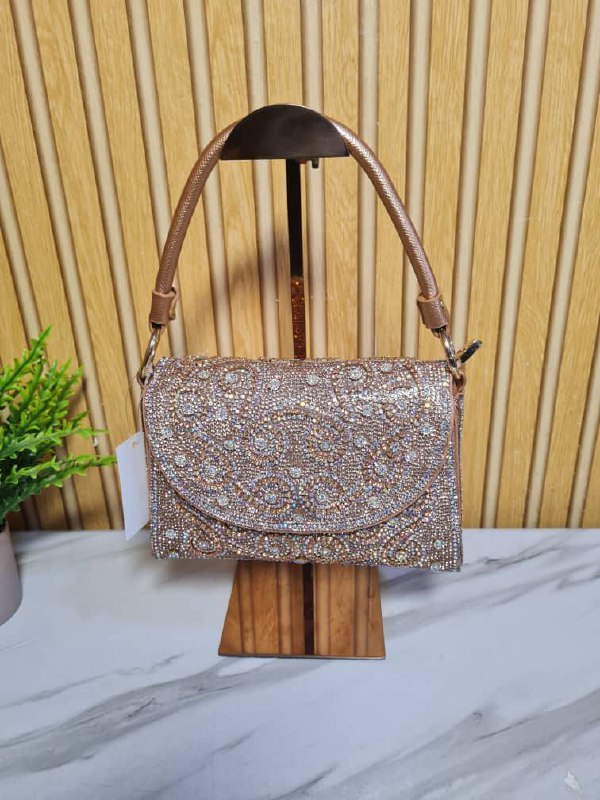 embroidered party purse  htf450 - champagne