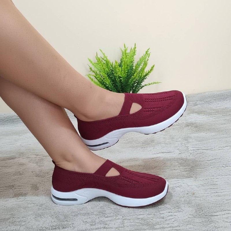 new fabric sneakers - wine
