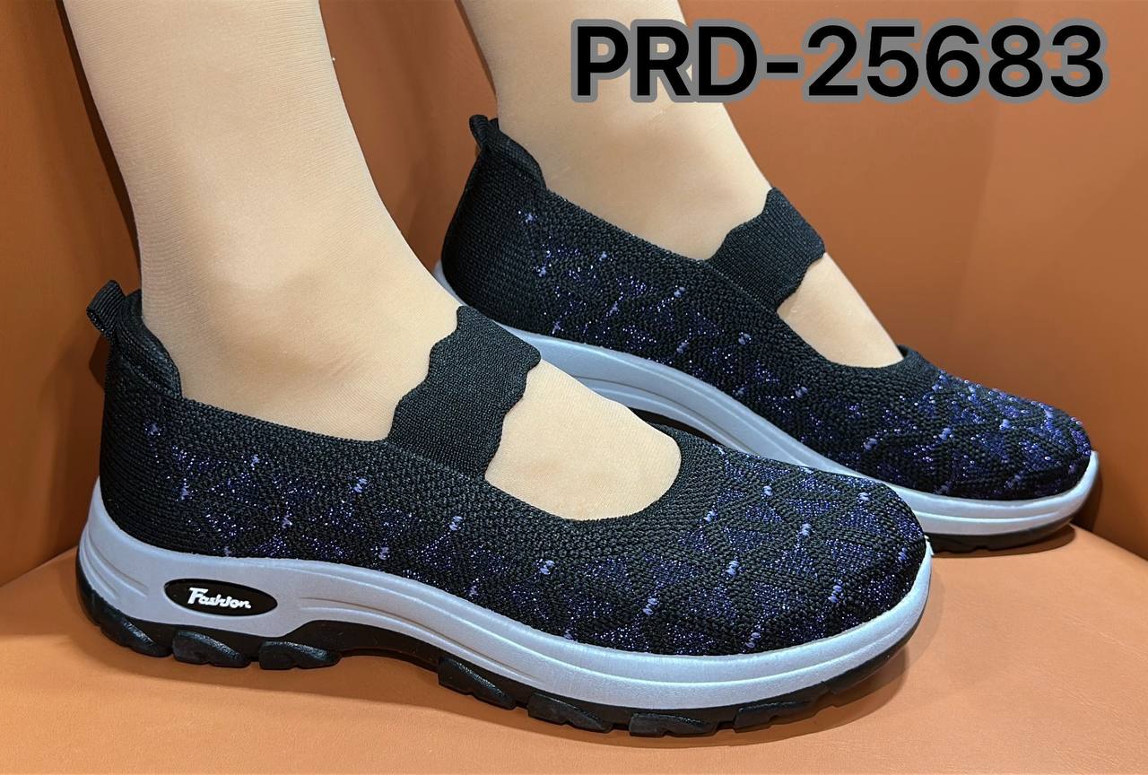 new sport fabric sneakers with band - black