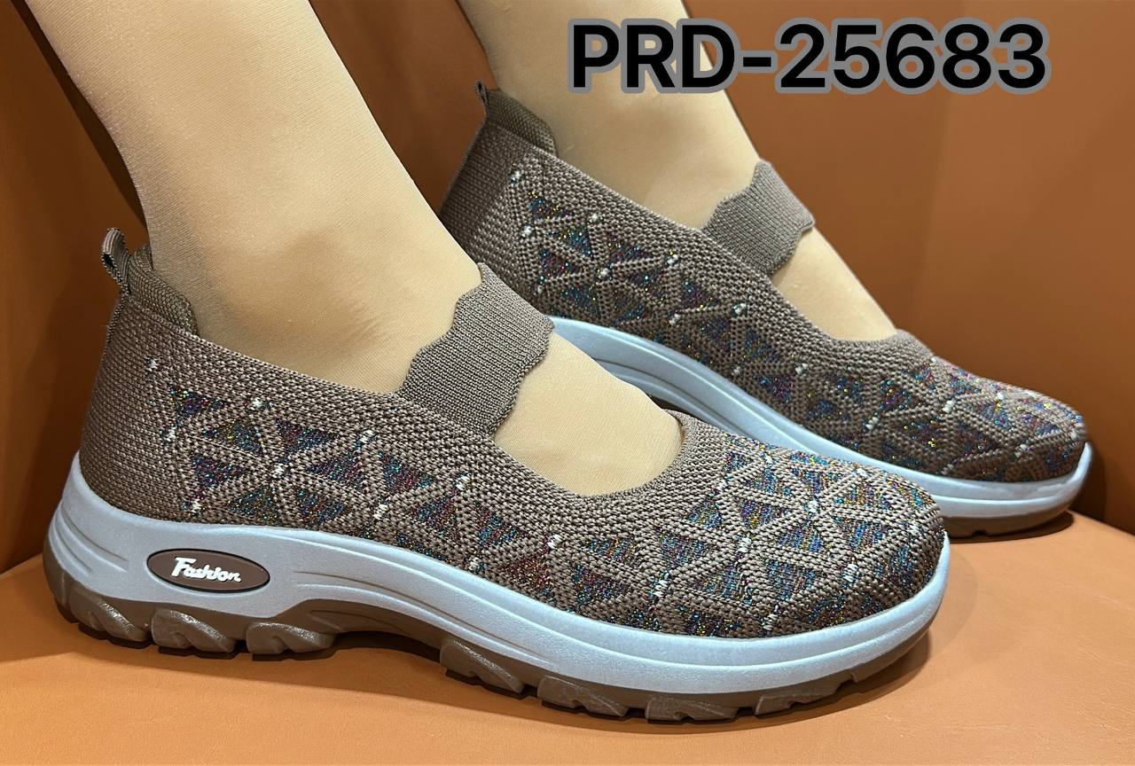 new sport fabric sneakers with band - nude