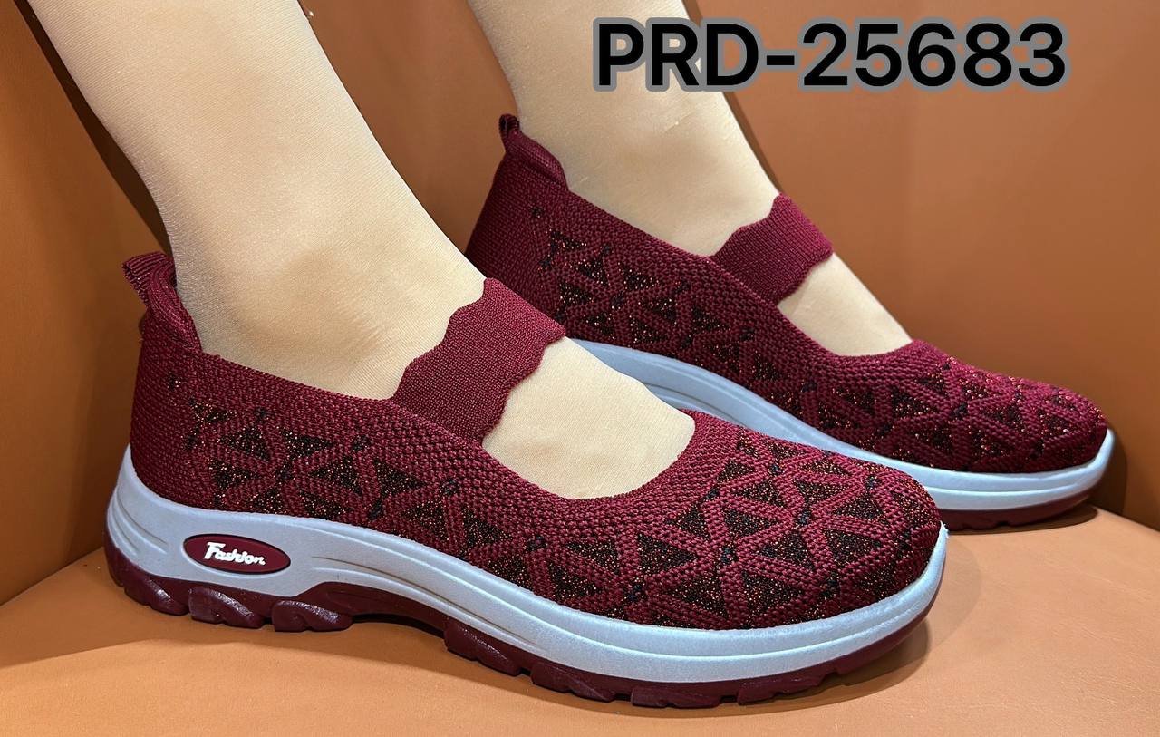 new sport fabric sneakers with band - wine