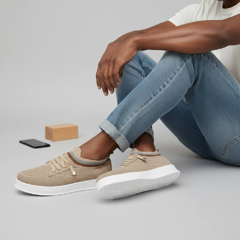 new men lace up sneakers - nude