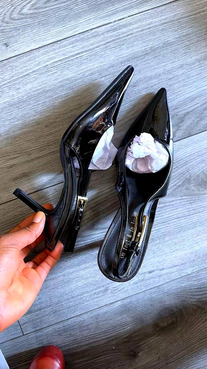 on feet and in love sling back shoe - black