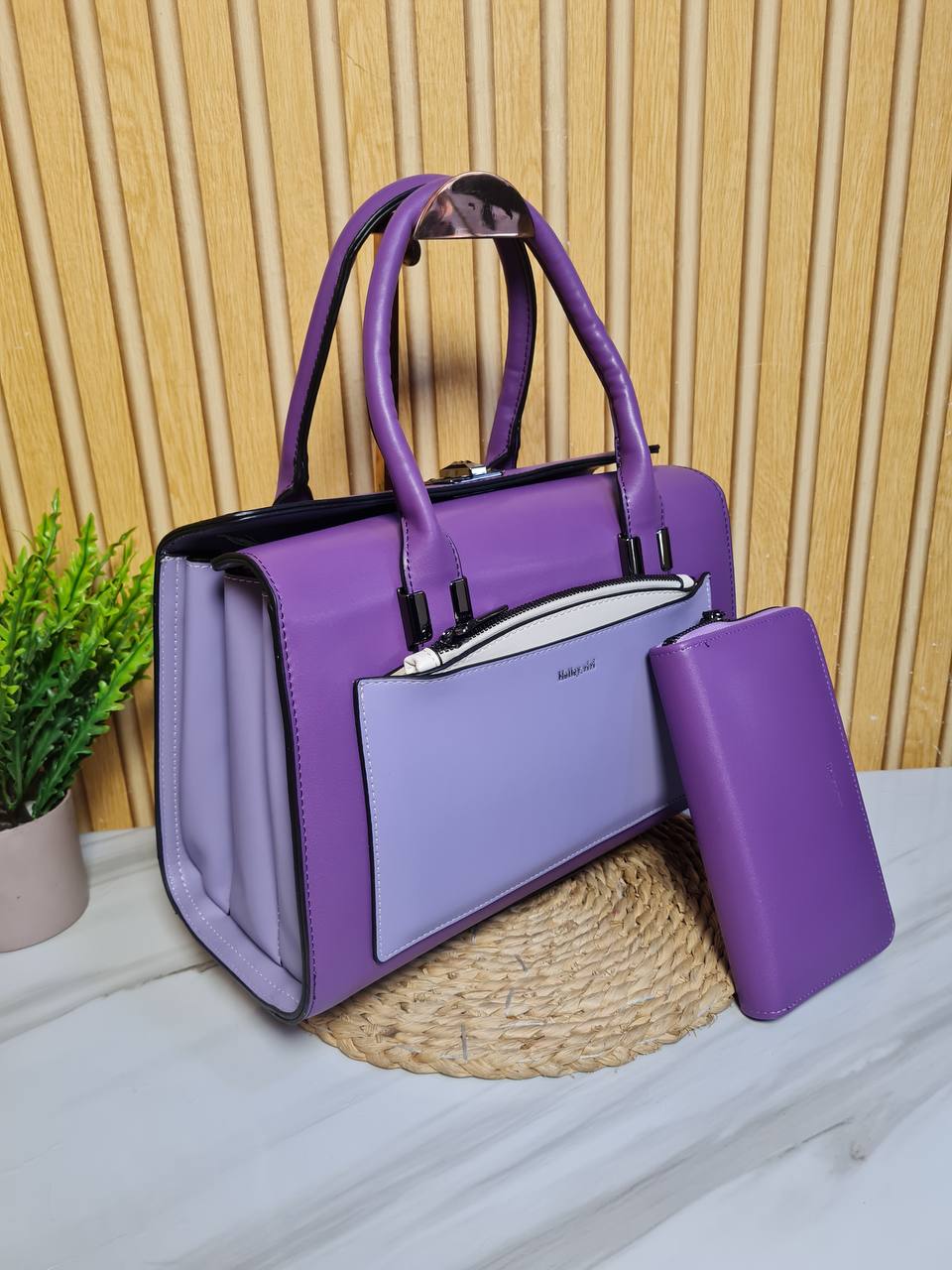 holly vivi handbag 1020 - purple/beige