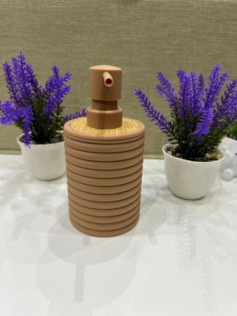 short round straight line  home and fun soap dispenser - Thumbnail 3