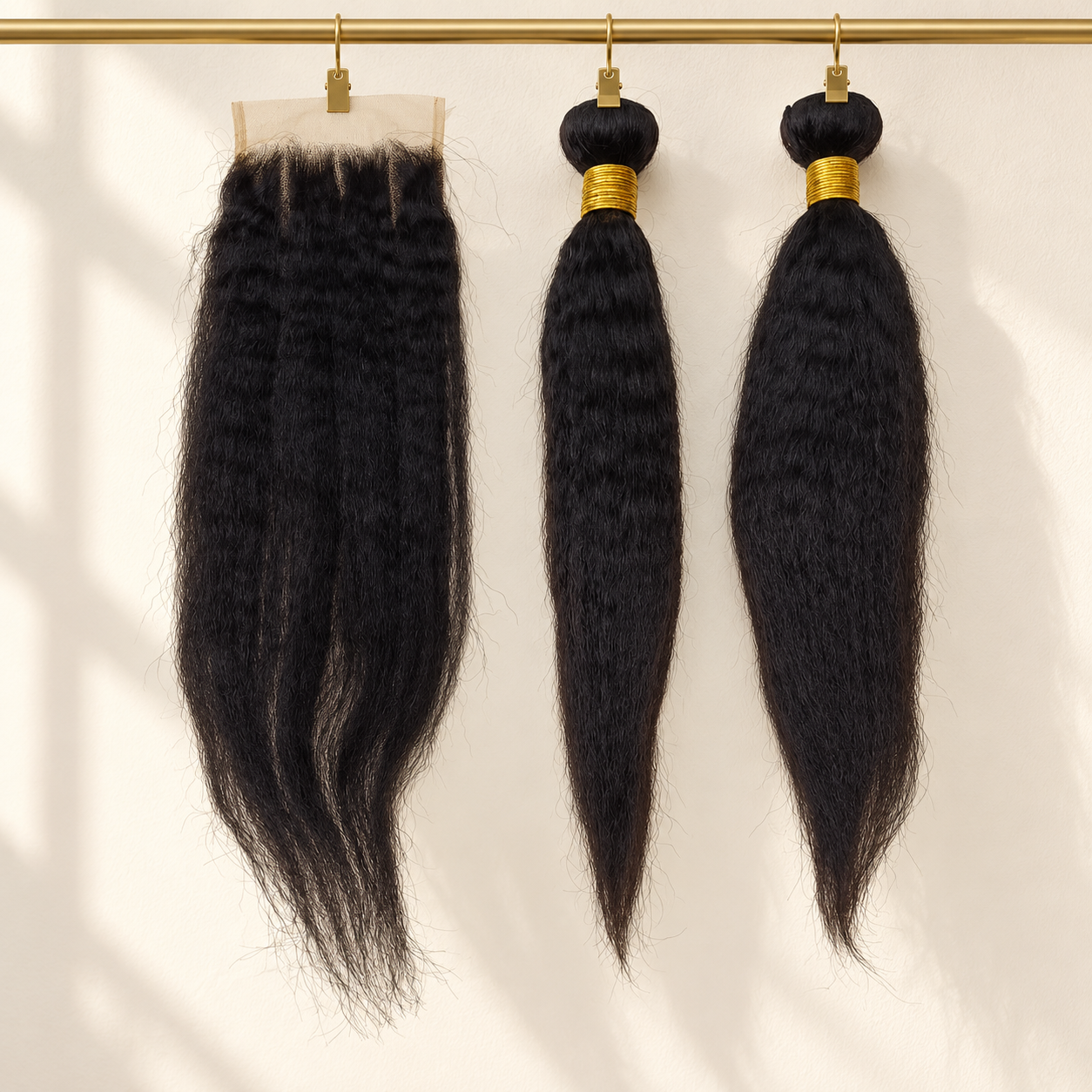 yaki straight bundle set with 5x5 closure (16 inches)