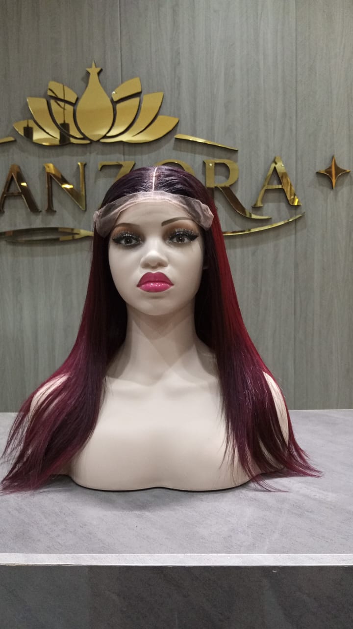 bone straight burgundy 5x5 wig 20 - Thumbnail 2