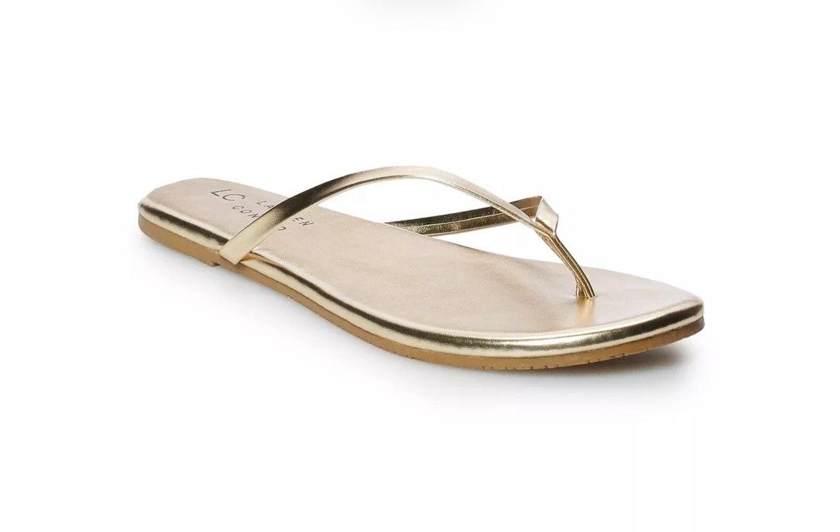 lauren conrad slippers - gold
