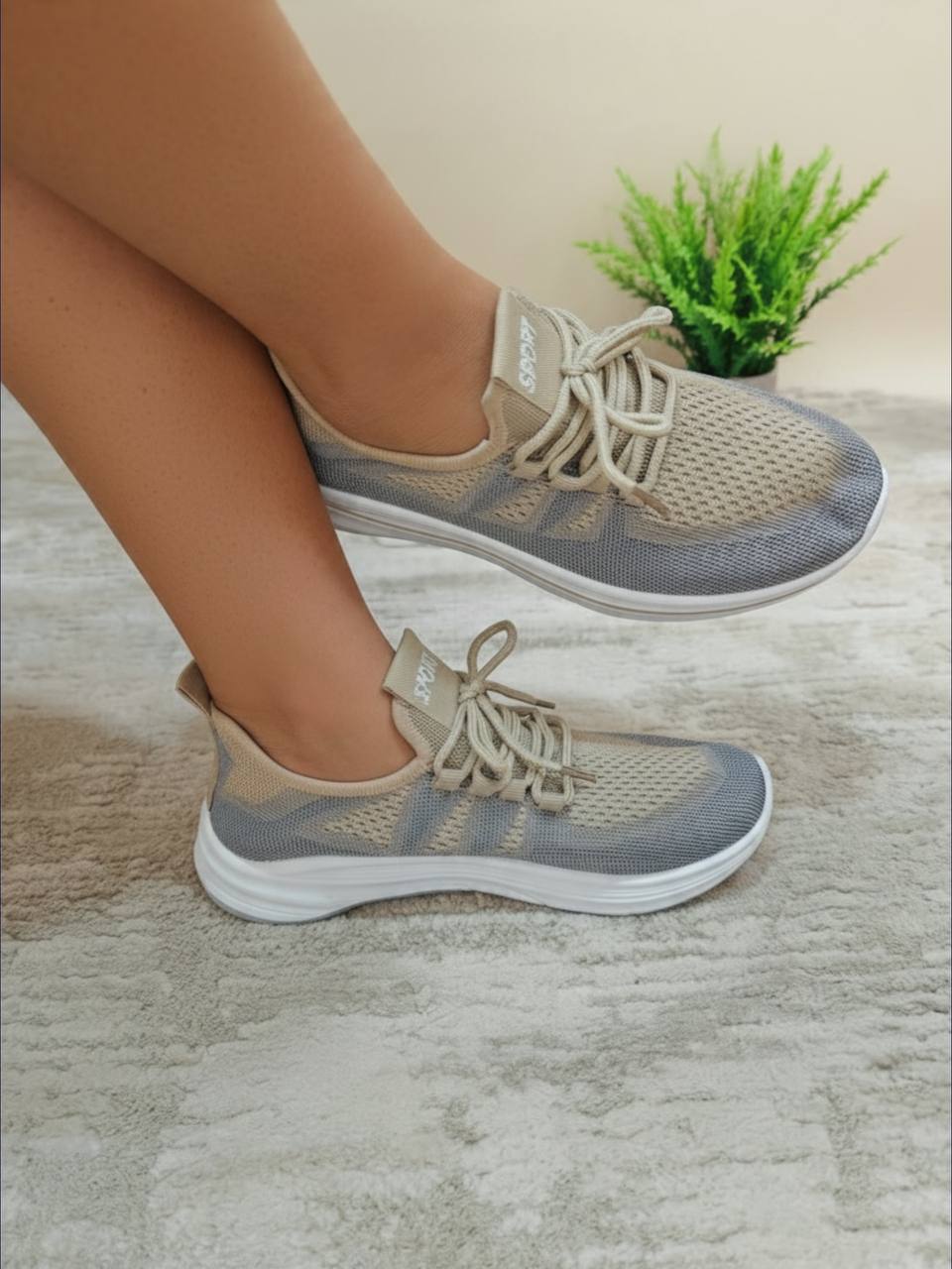 sport lace-up sneakers - khaki