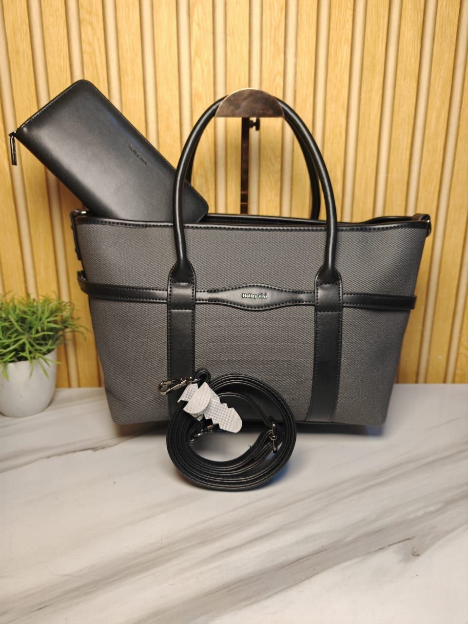 holly vivi handbag 1051 - black/grey