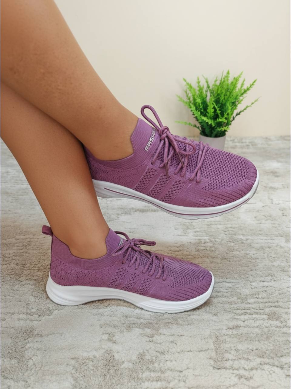 female fashion sneakers - purple