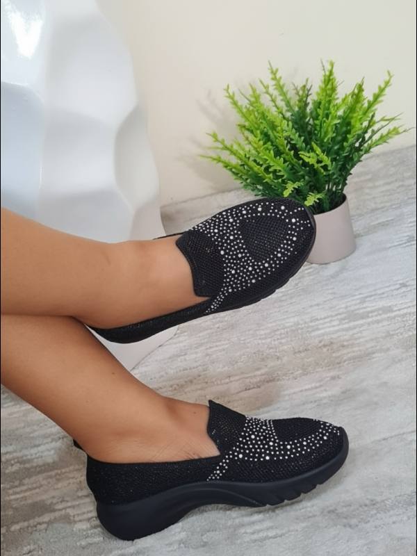 sport sport sneakers with stones - black
