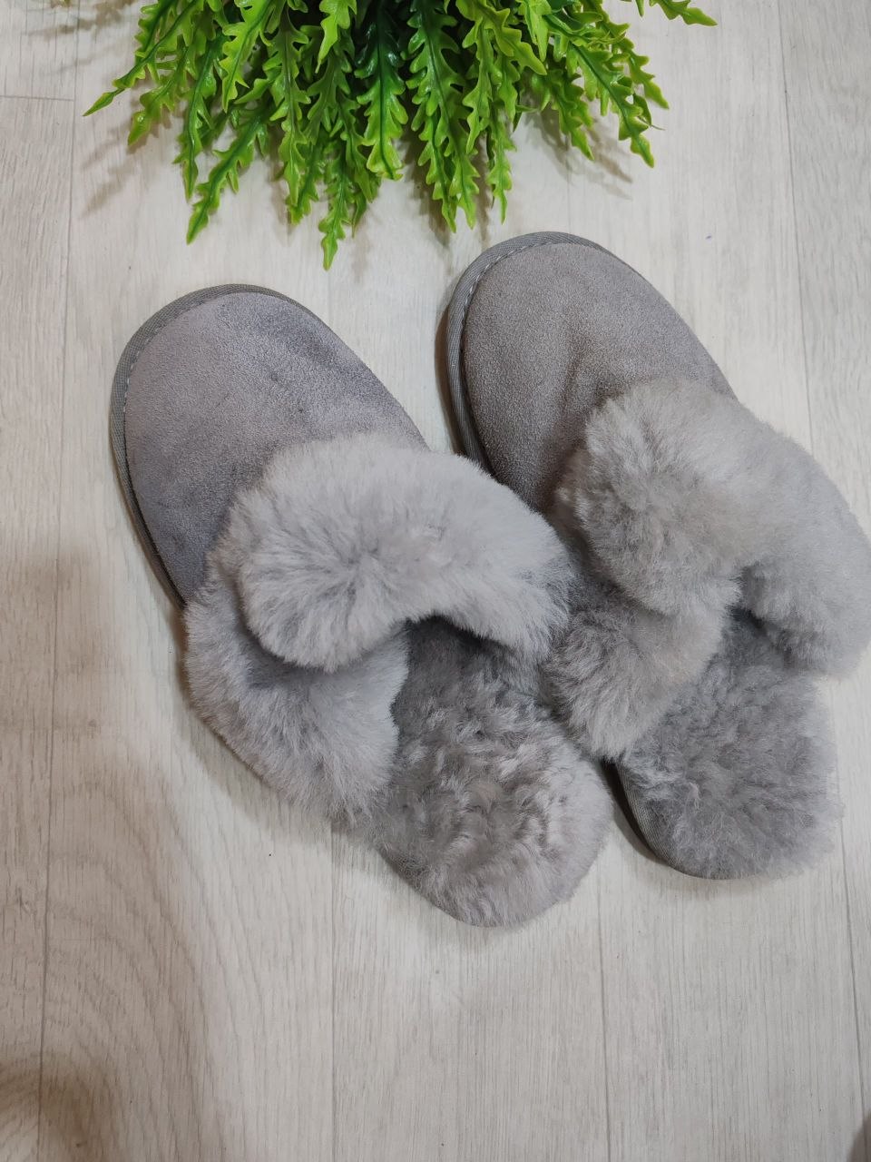 walkiki fur slides - grey