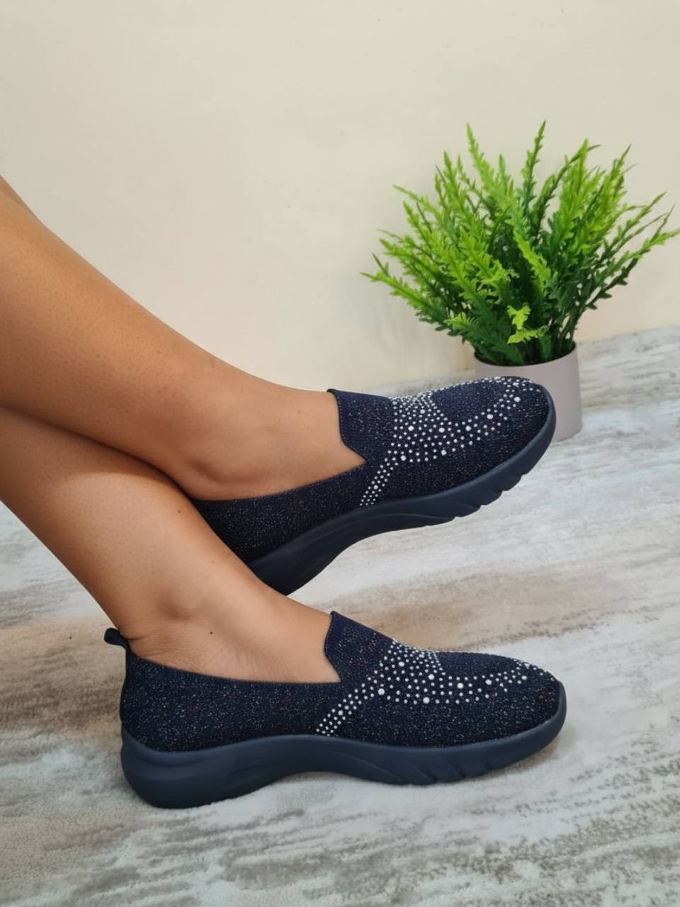 sport sport sneakers with stones - blue
