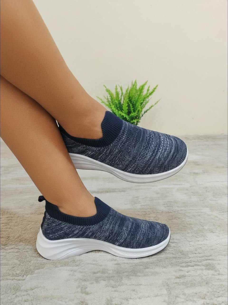 female platform sneakers 26a03 - blue
