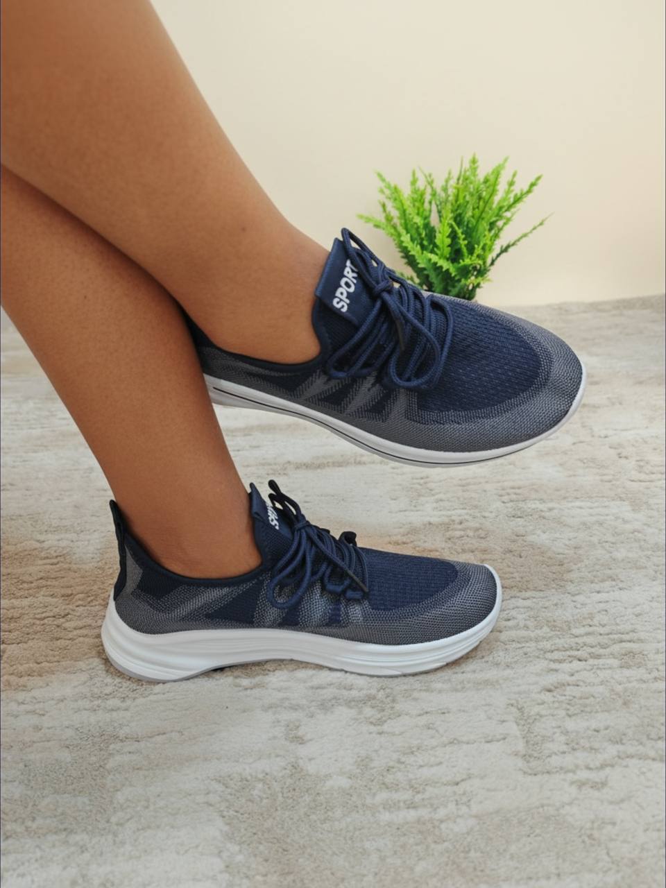 sport lace-up sneakers - blue
