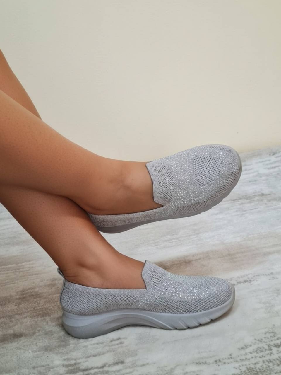 sport sport sneakers with stones - grey