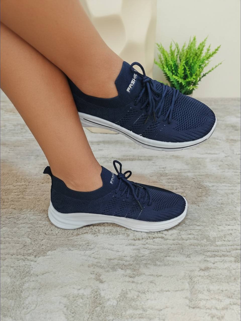 female fashion sneakers - blue