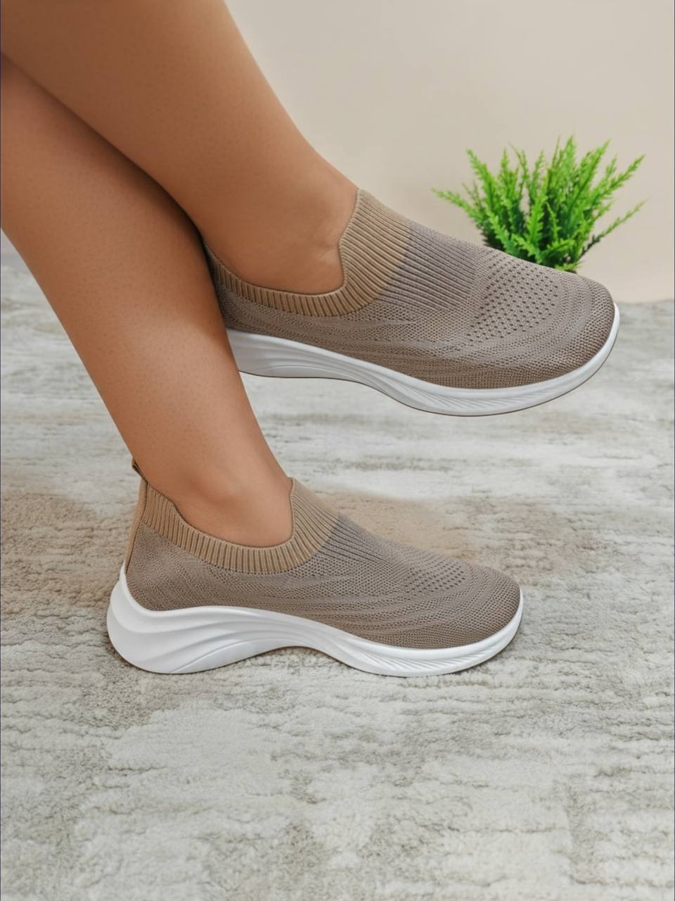 female platform sneakers 26a03 - brown