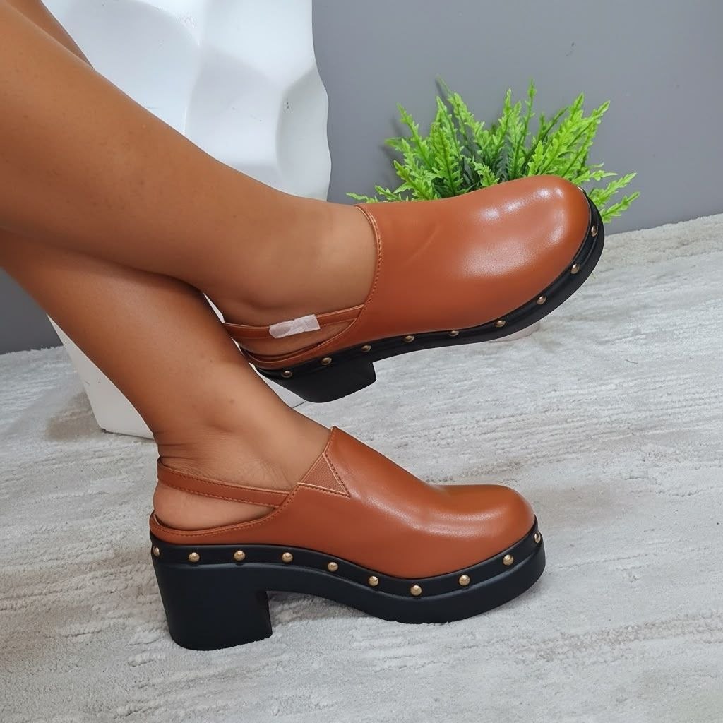 golden kello mules - brown