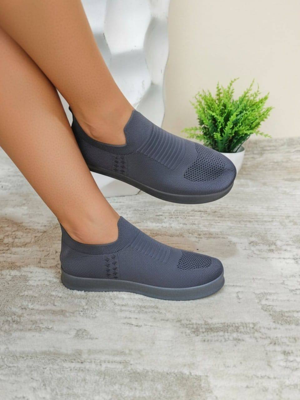 men fashion fabric sneakers - grey