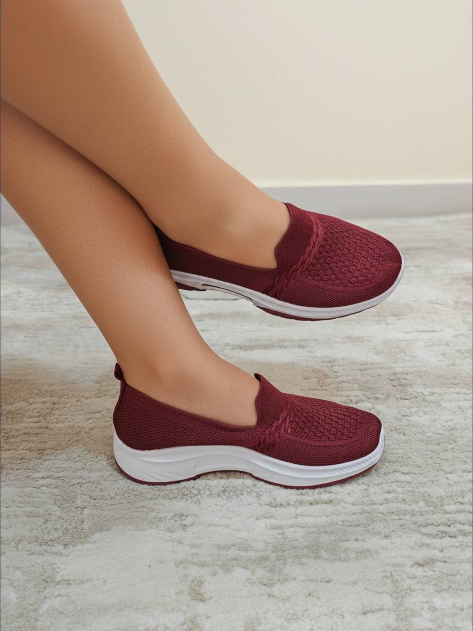 easy breathable sneakers - wine