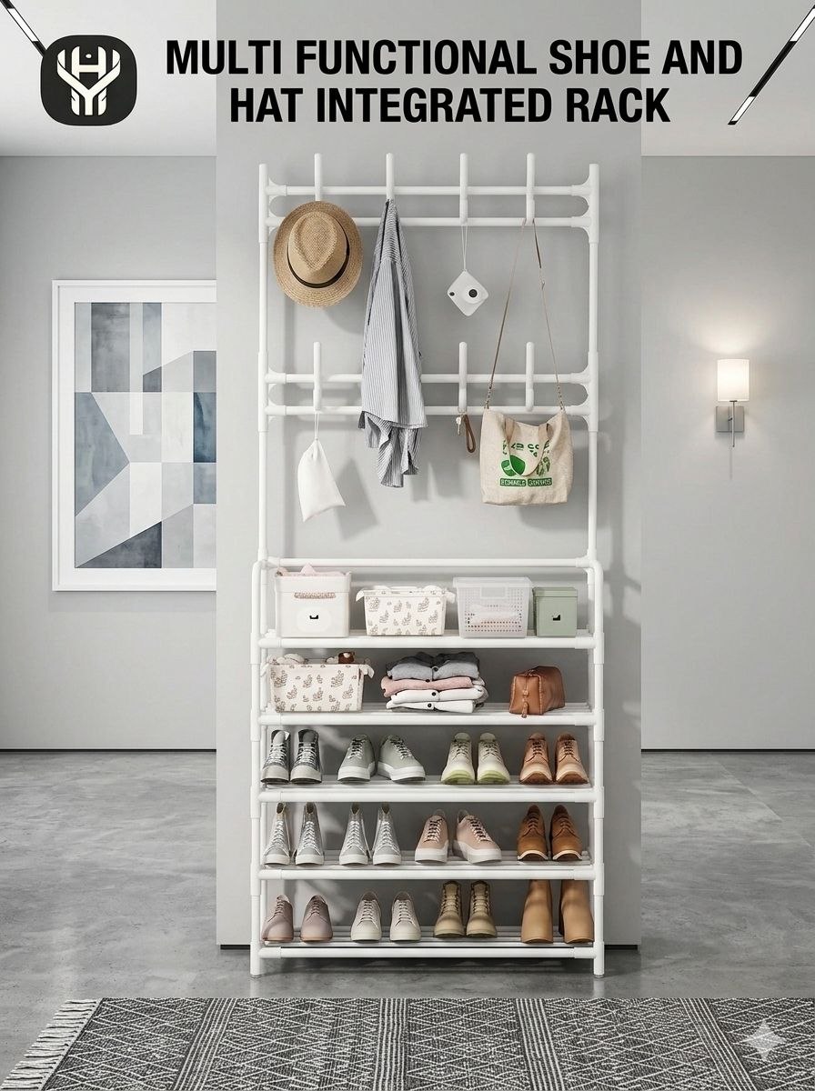 multifunctional shoe and hat integrated rack - Thumbnail 2