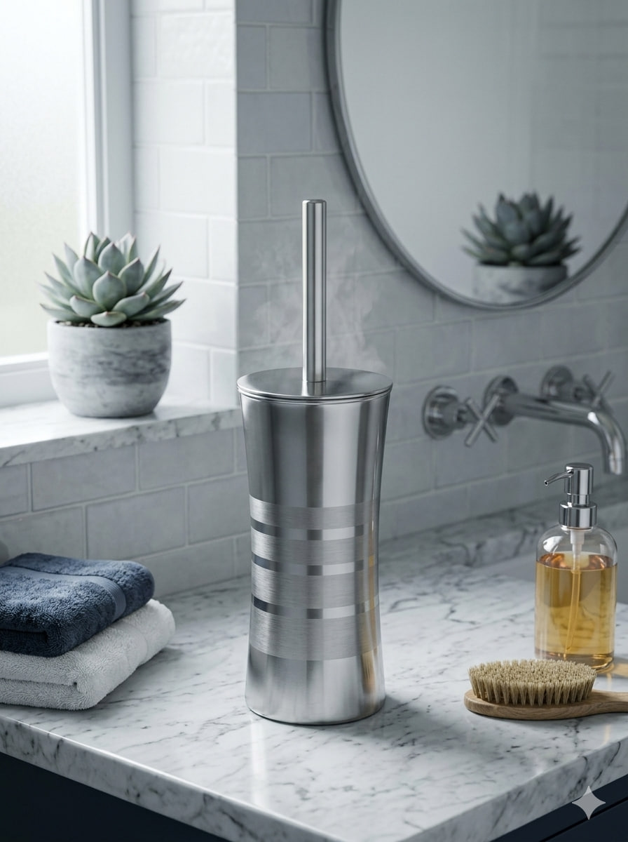 sturdy stainless toilet brush