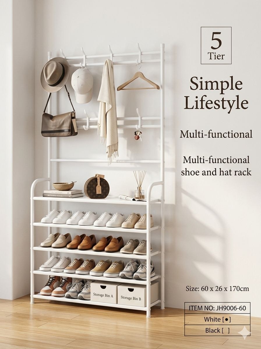simple lifestyle multifunctional shoe and hat rack