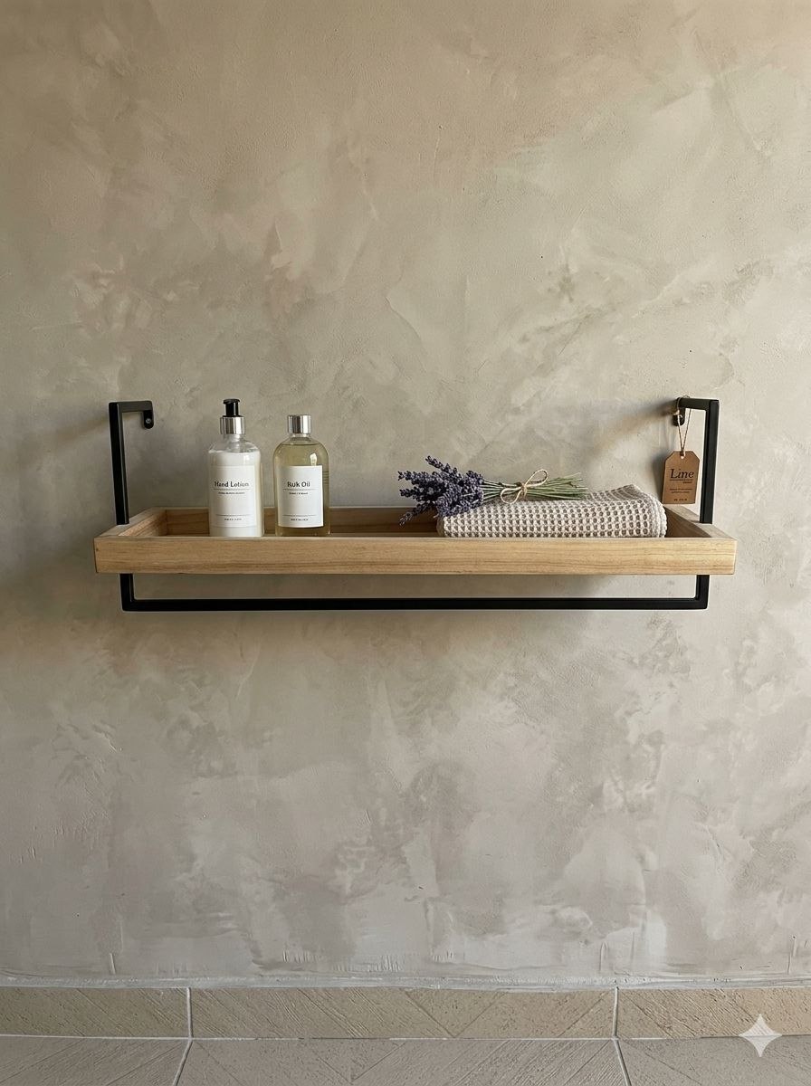 big metal and wood hanging caddy