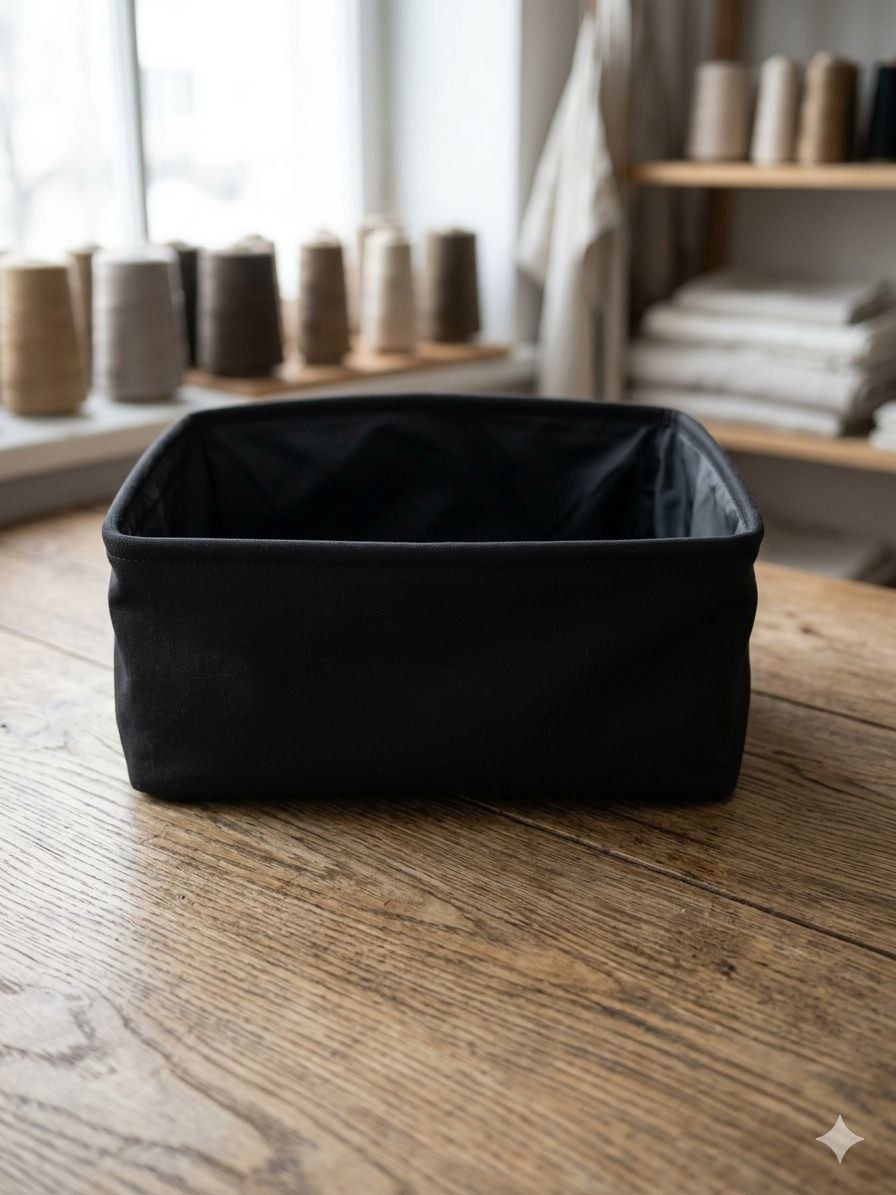 black sturdy hamper bag
