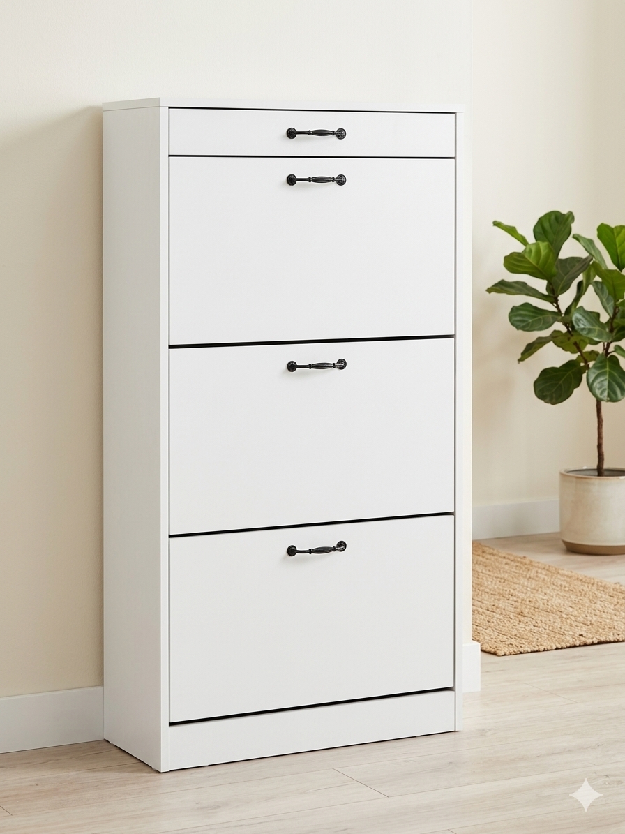 SMALL WHITE WITH BLACK HANDLE