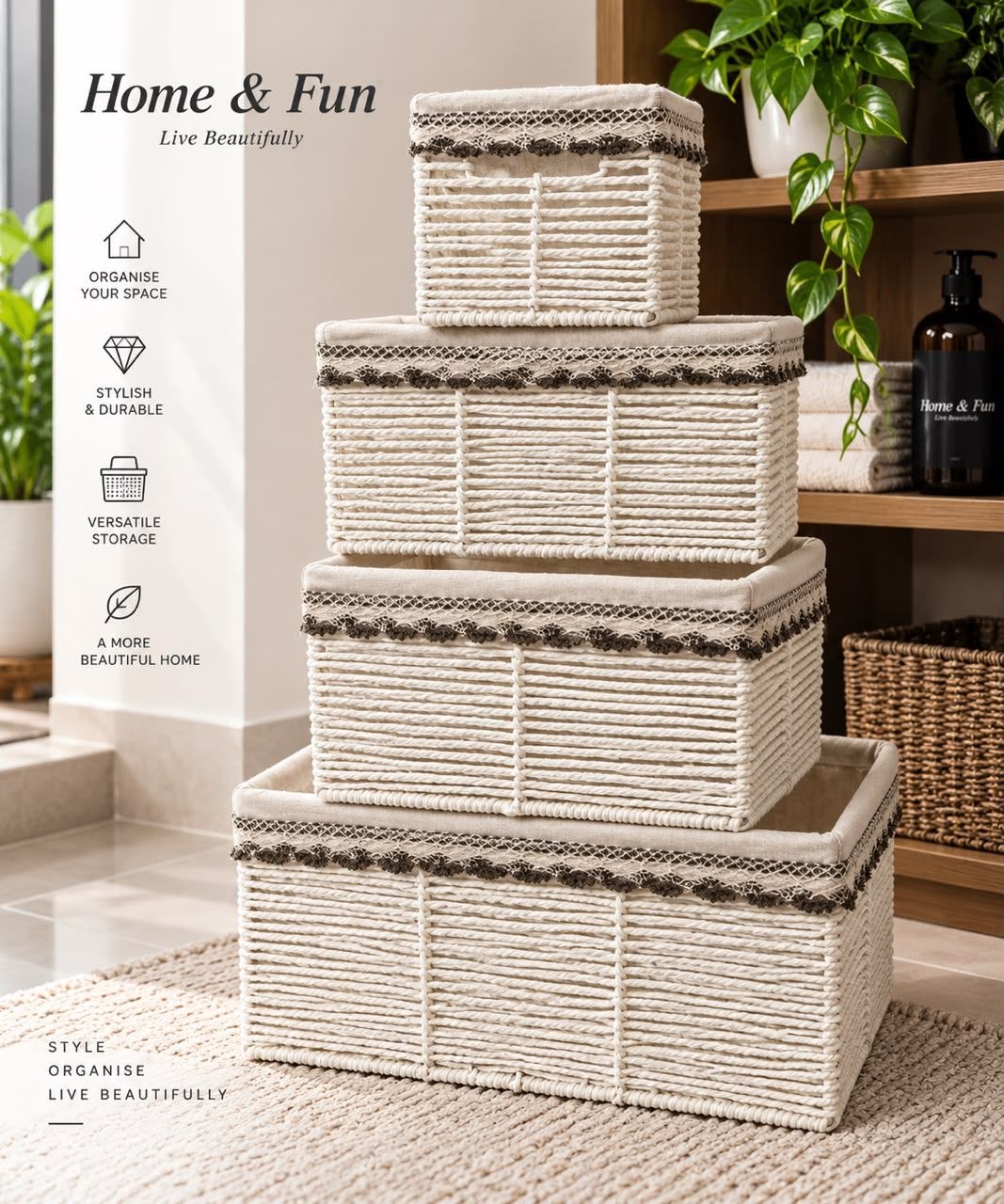 4 in 1 rafia basket