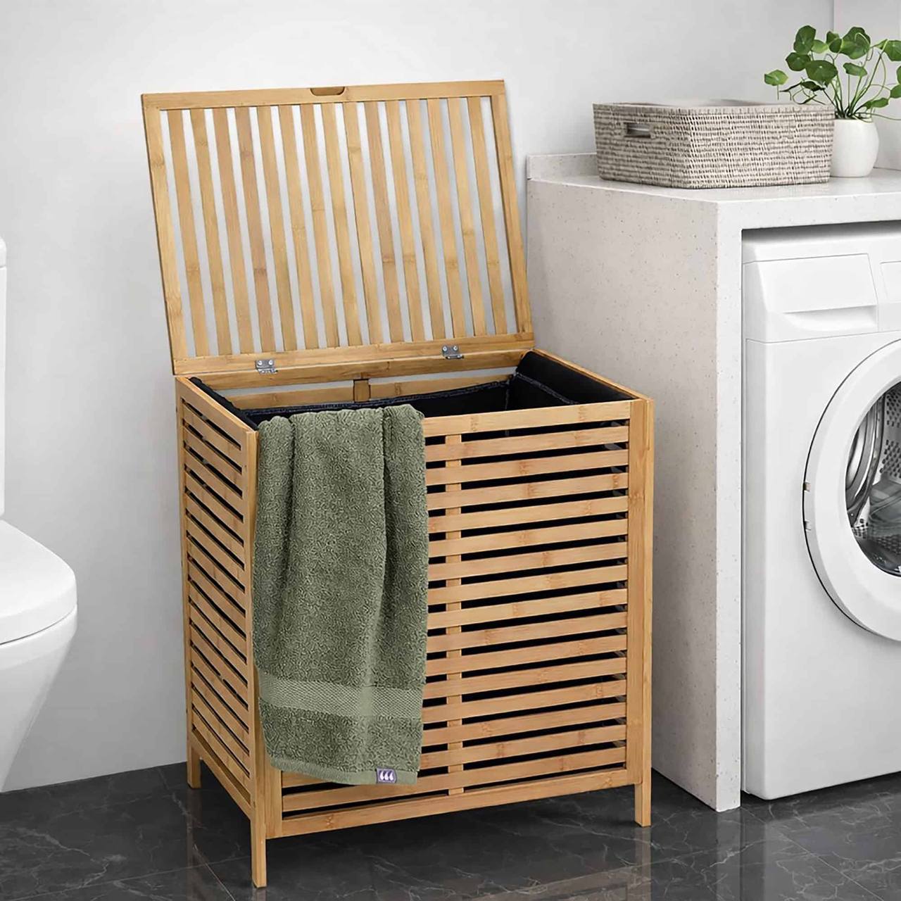 lile wooden laundry basket