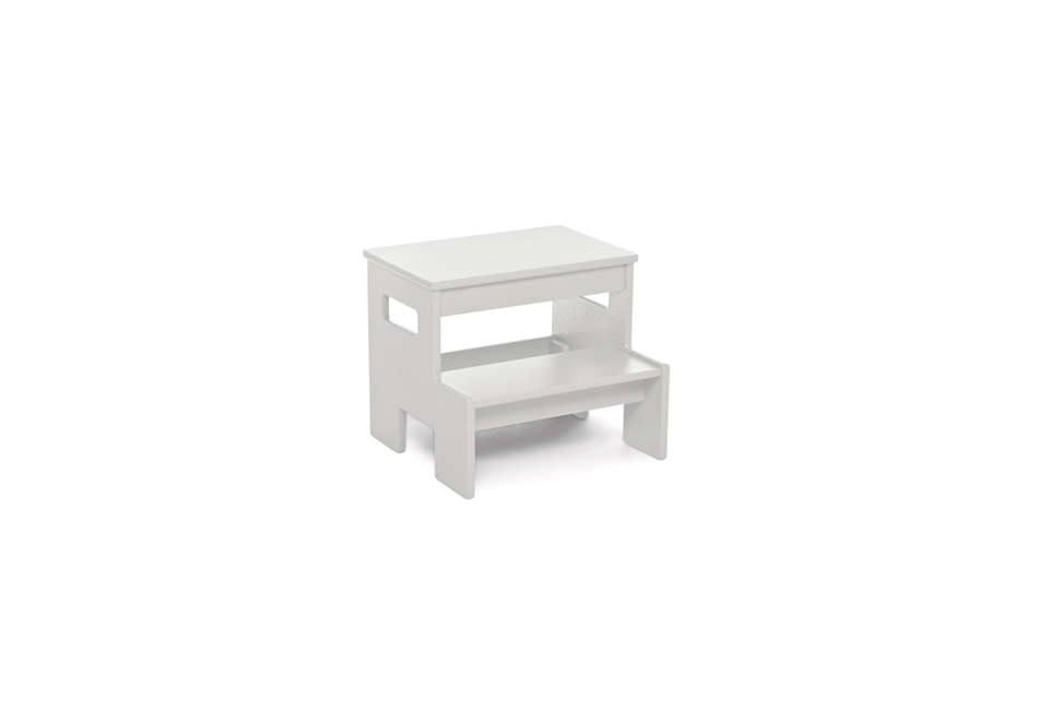 white wooden step stool