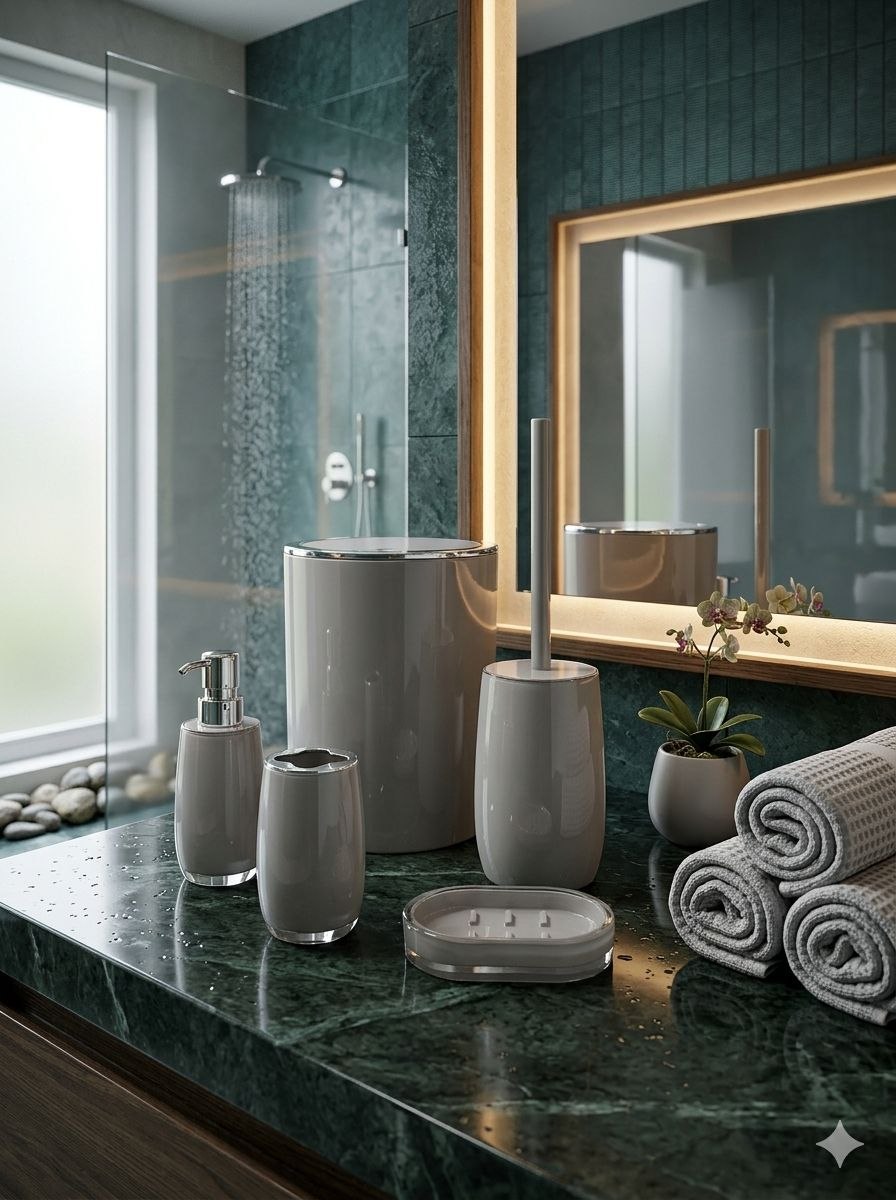 ha 166 5 pcs bathroom set - Thumbnail 3