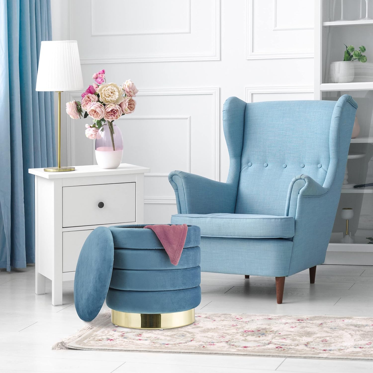 2 in 1 chic home storage stool - Thumbnail 3