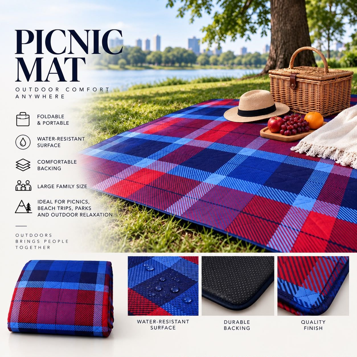 BLUE AND RED CHECKERED