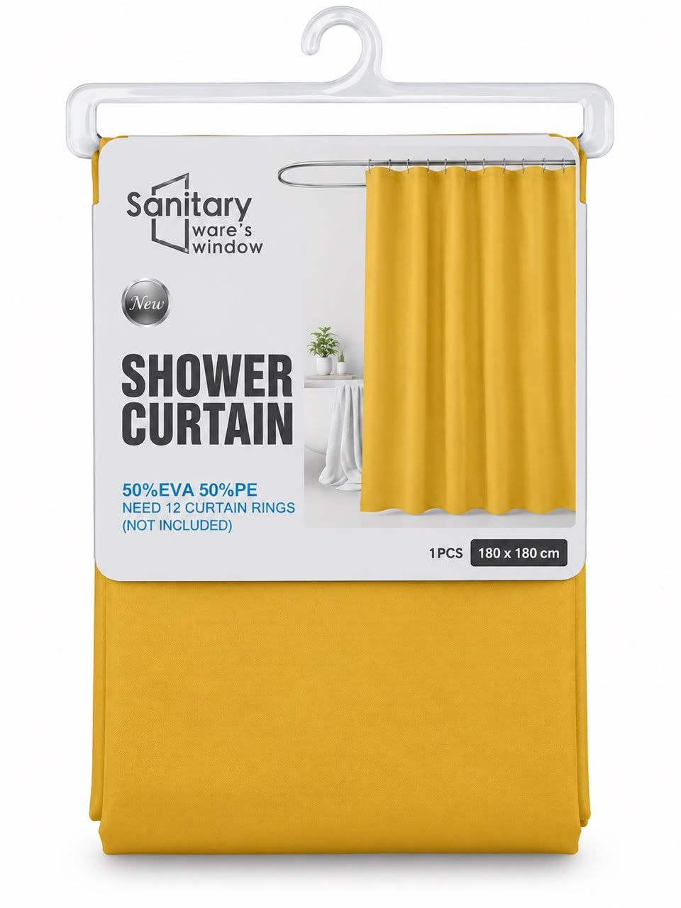 sanitary ware shower curtain - Thumbnail 2