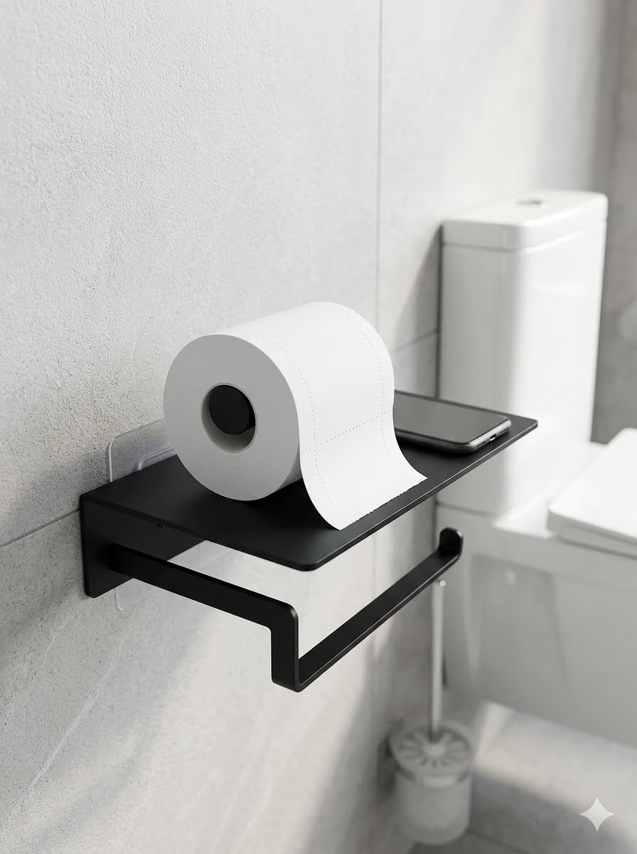 black wall tissue holder - Thumbnail 2