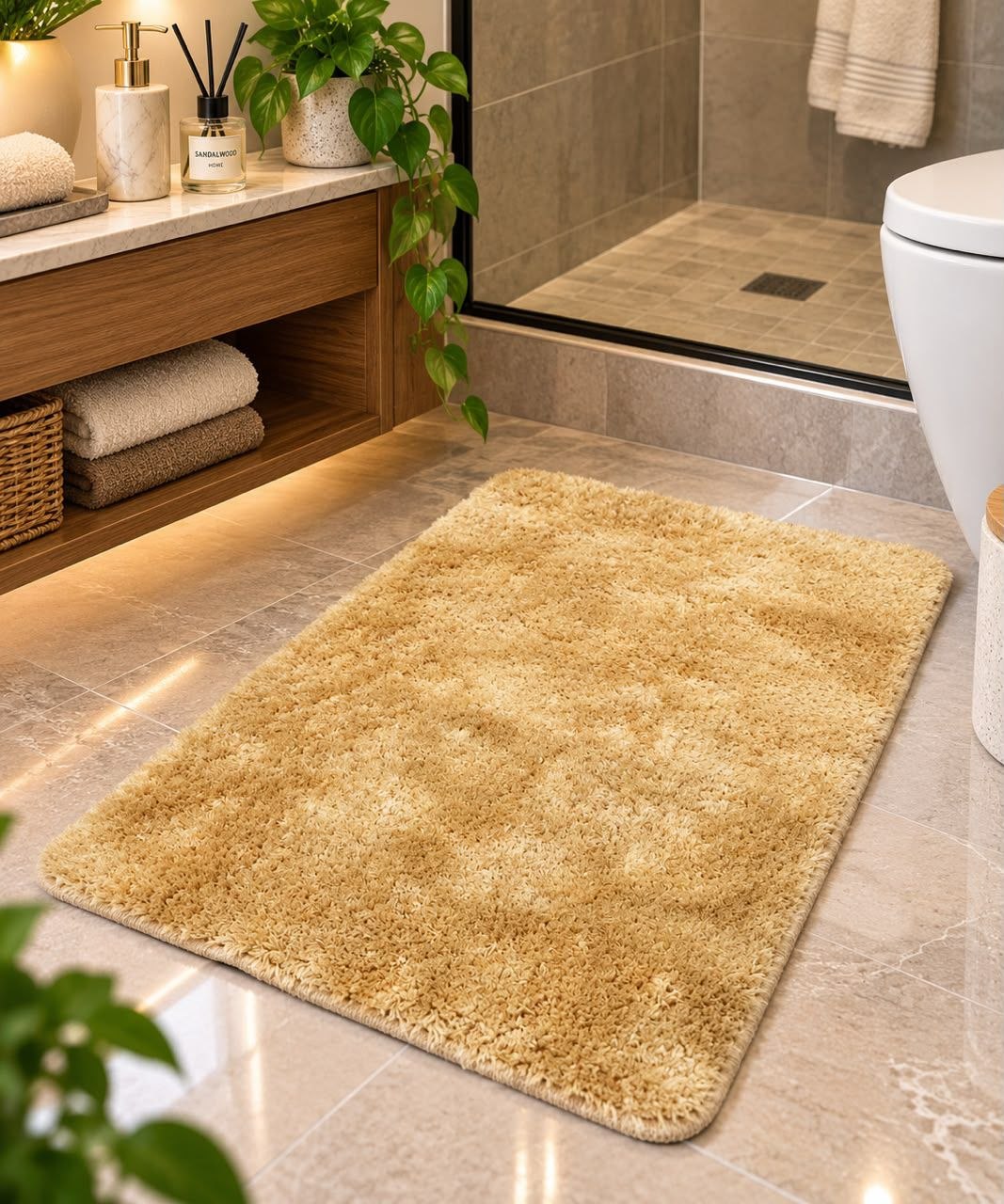 sanitary ware shaggy bathroom mat