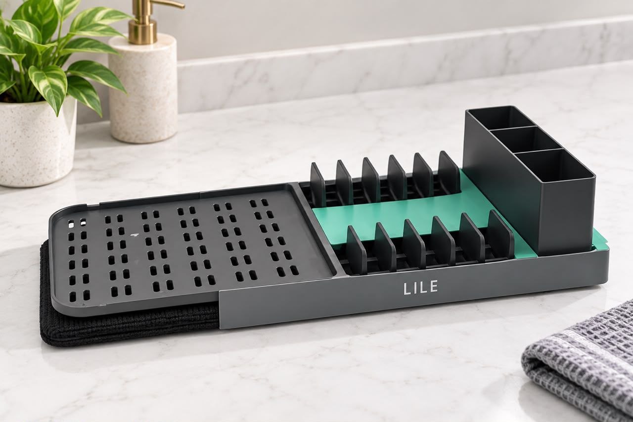 lile dish drainer with tray