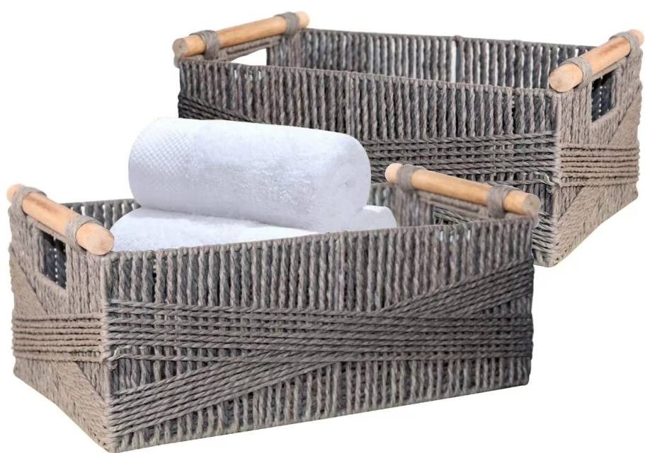 2 in 1 rafia hamper crossed